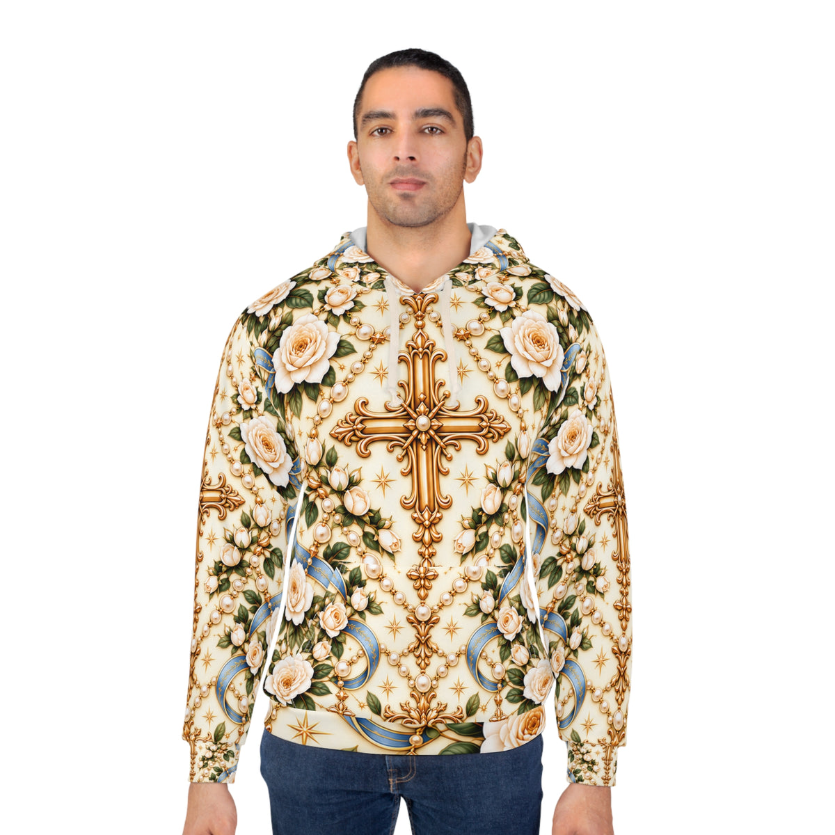 Rosary of Light Ivory Pullover Hoodie
