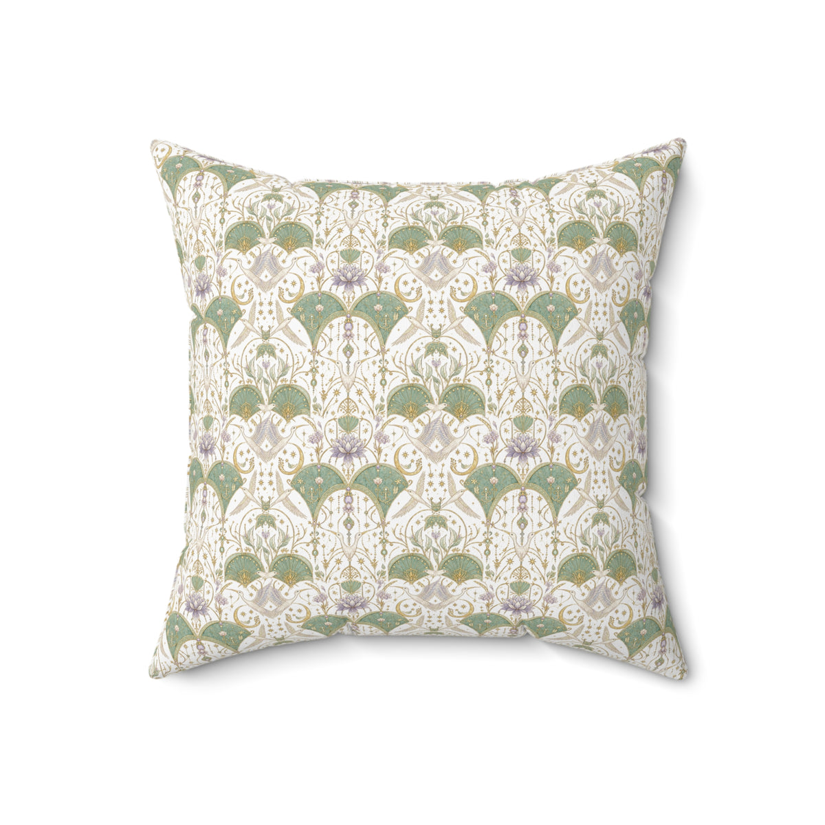 Celestial Aviary Moon Milk Decorative Pillow