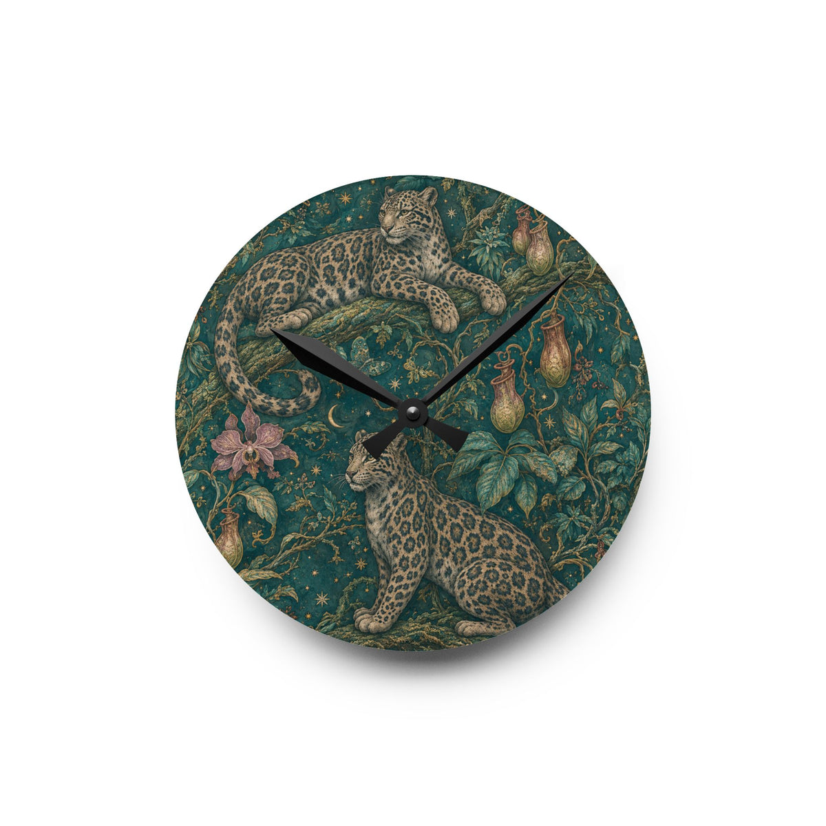 Cloud Leopard Reverie Verdigris Acrylic Wall Clock