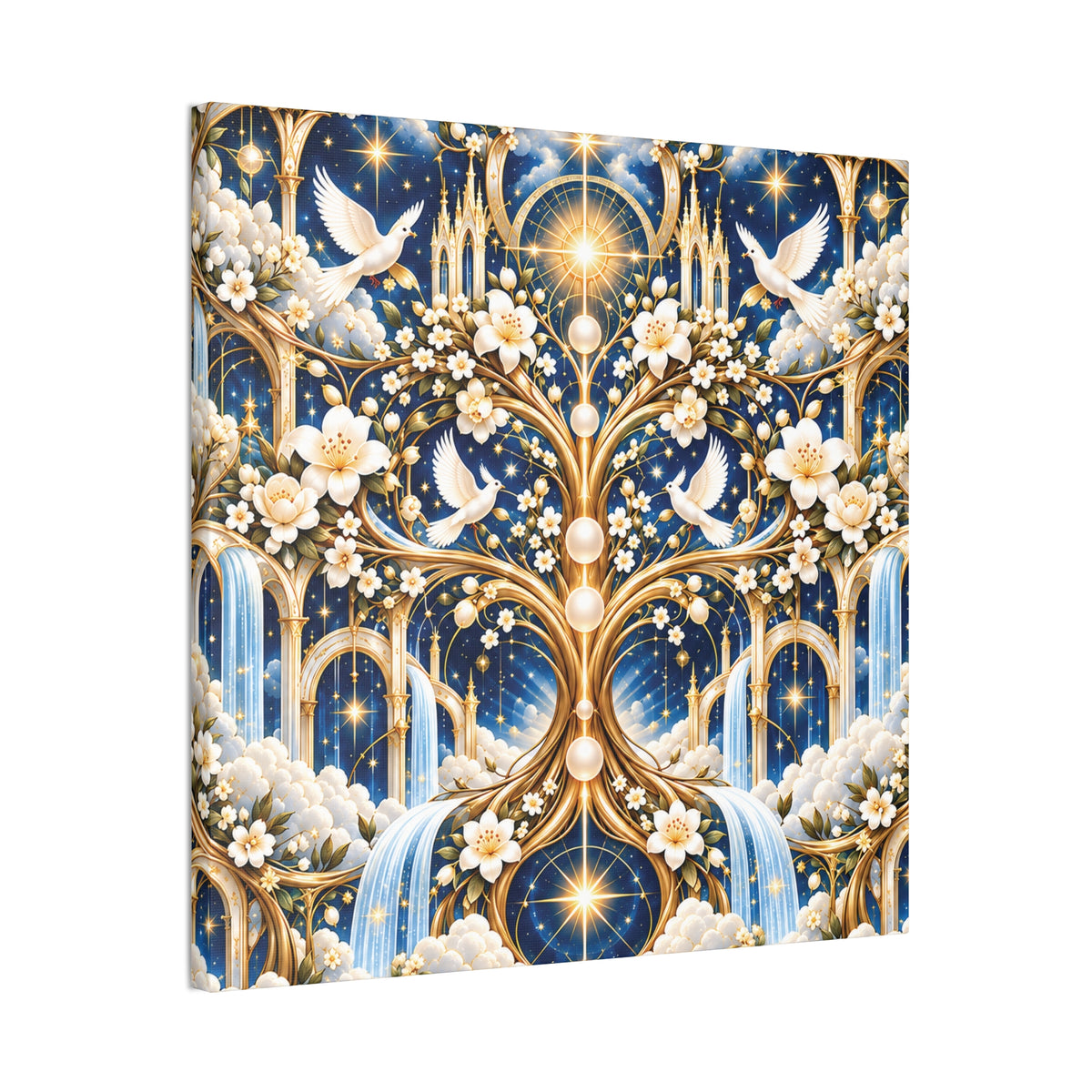 Tree of Heaven Celestial Blue Wrapped Canvas