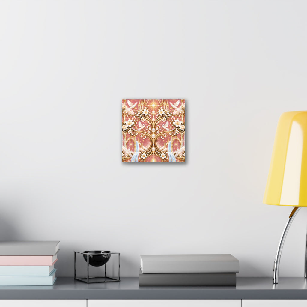 Tree of Heaven Rose Twilight Wrapped Canvas