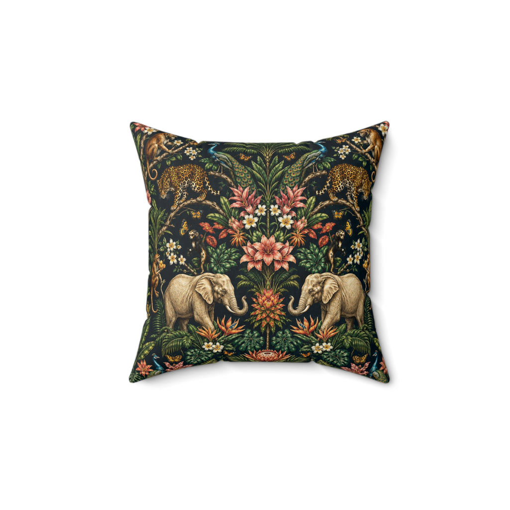 Mystic Jungle Midnight Jungle Decorative Pillow