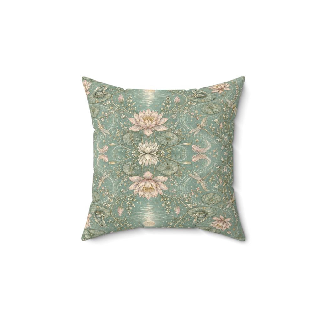 Nymphaea Nocturne Moon Mist Decorative Pillow