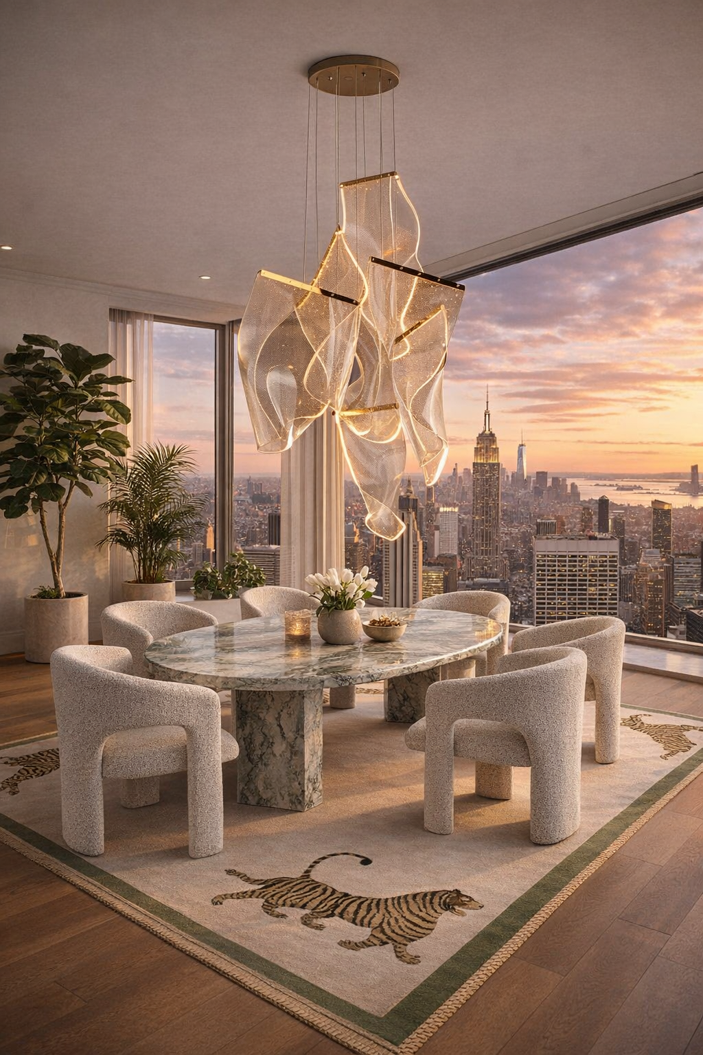 Sculptural Light Dining