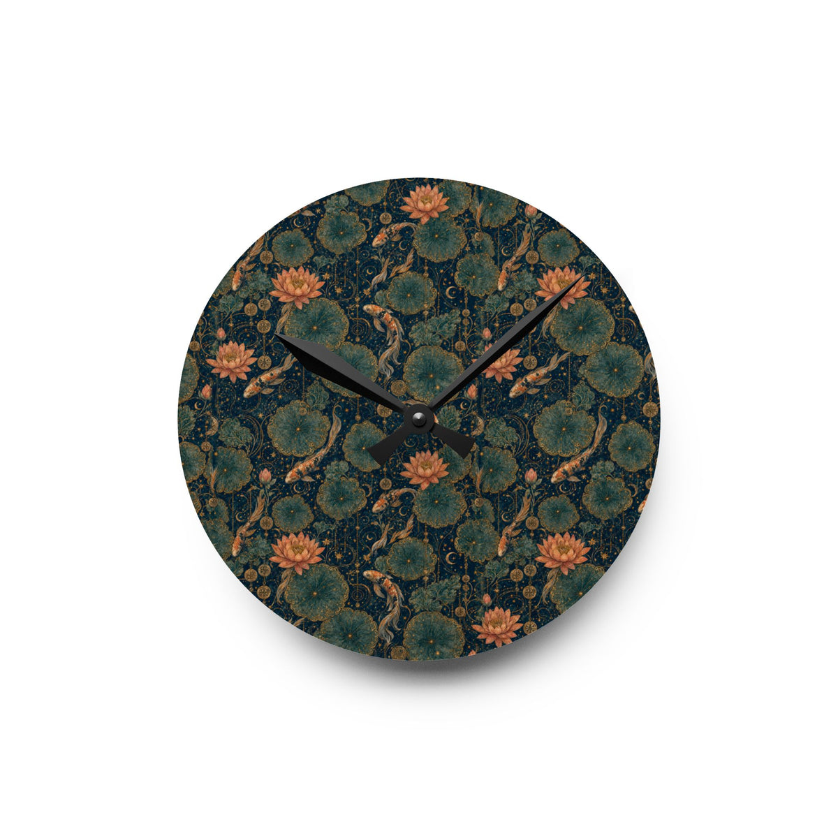 Nocturne Waterlily Paravent Original Nocturne Acrylic Wall Clock