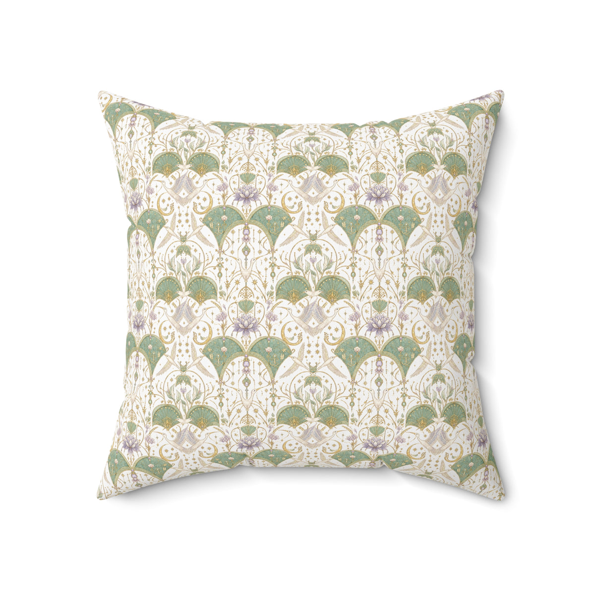 Celestial Aviary Moon Milk Decorative Pillow