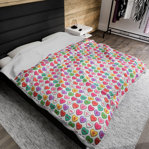 Candy Heart Velveteen Plush Blanket