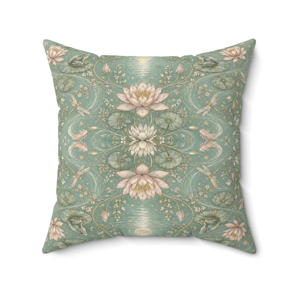 Nymphaea Nocturne Moon Mist Decorative Pillow