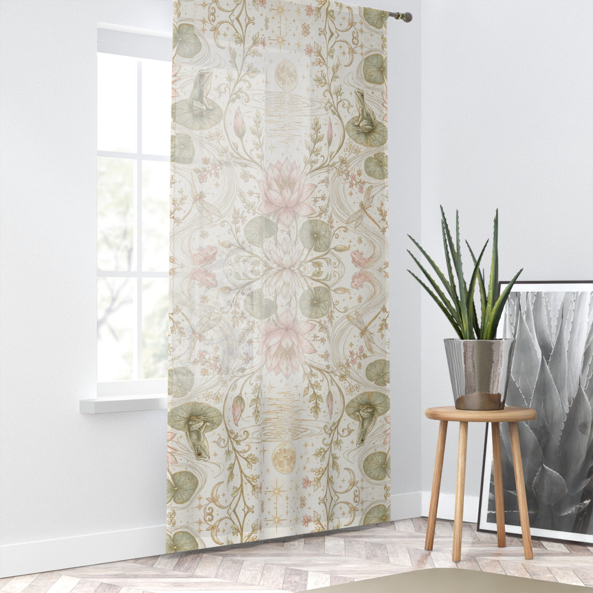 Nymphaea Nocturne Moon Milk Window Curtain