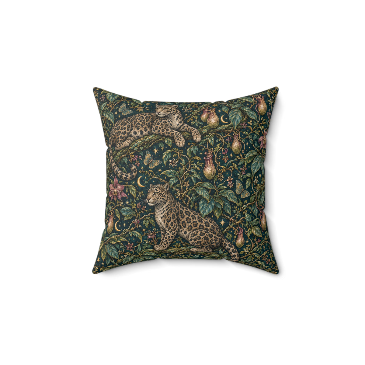 Cloud Leopard Reverie Verdigris Decorative Pillow