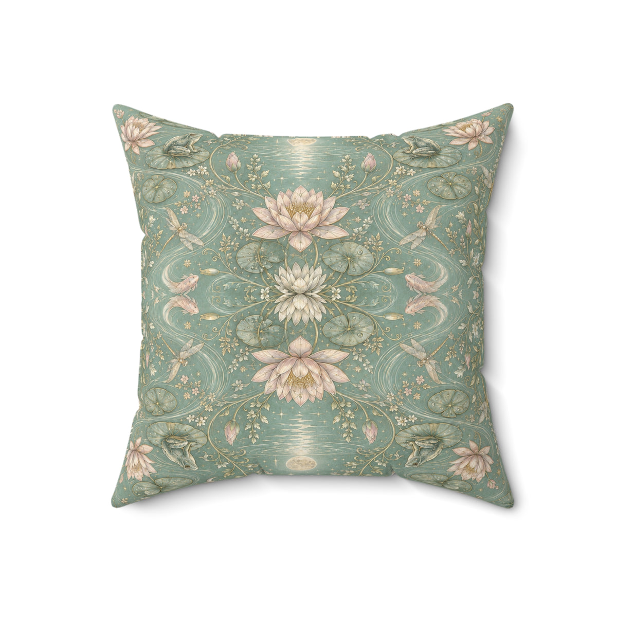Nymphaea Nocturne Moon Mist Decorative Pillow