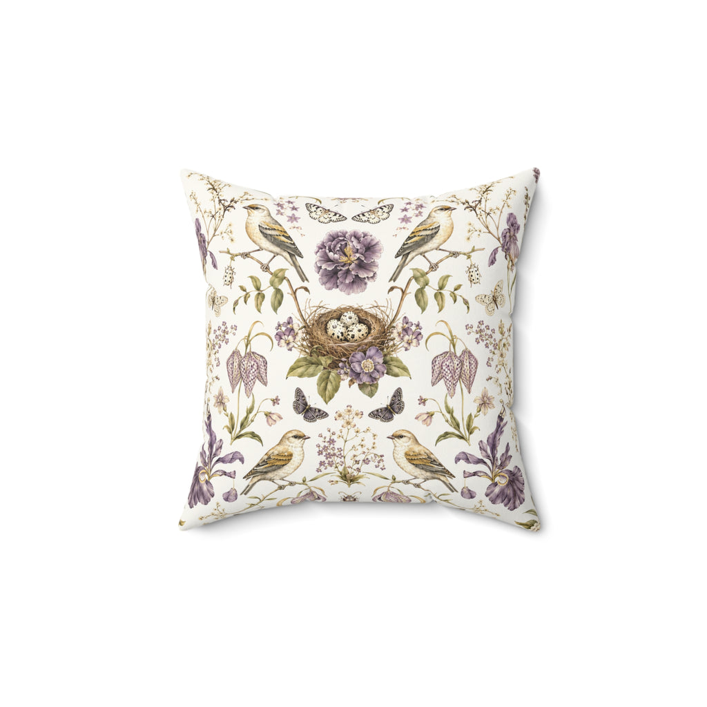 Botanical Bird's Nest Moon Milk Decorative Pillow