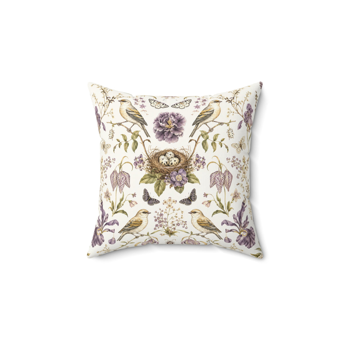 Botanical Bird's Nest Moon Milk Decorative Pillow
