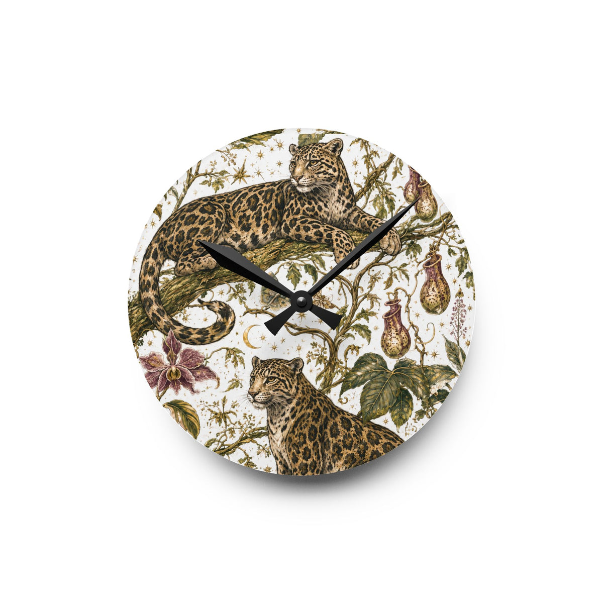 Cloud Leopard Reverie Moon Milk Acrylic Wall Clock