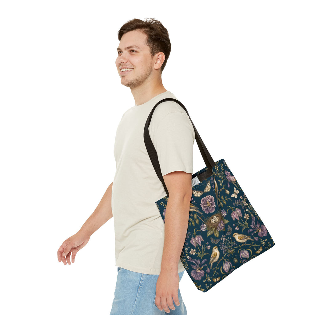 Botanical Bird's Nest Nocturne Tote Bag