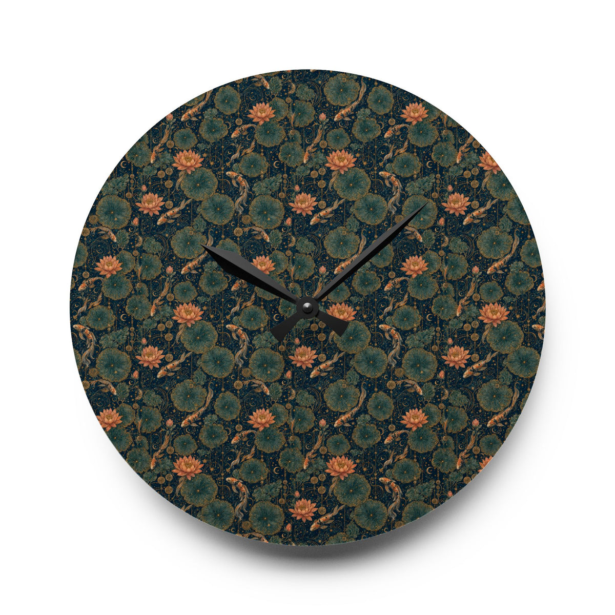 Nocturne Waterlily Paravent Original Nocturne Acrylic Wall Clock