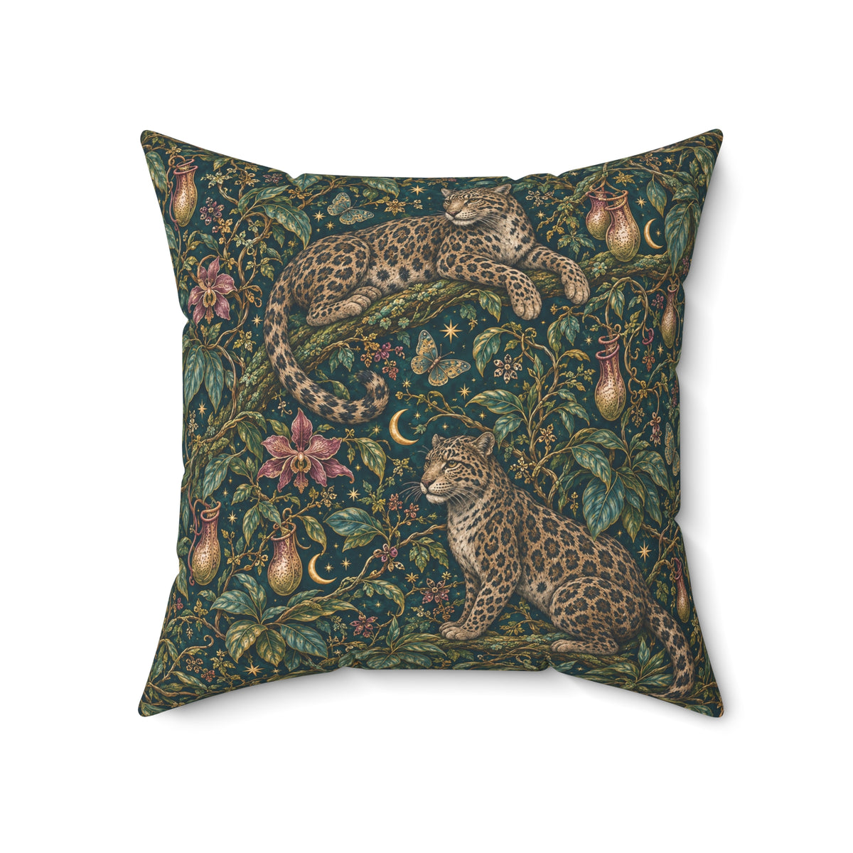 Cloud Leopard Reverie Verdigris Decorative Pillow
