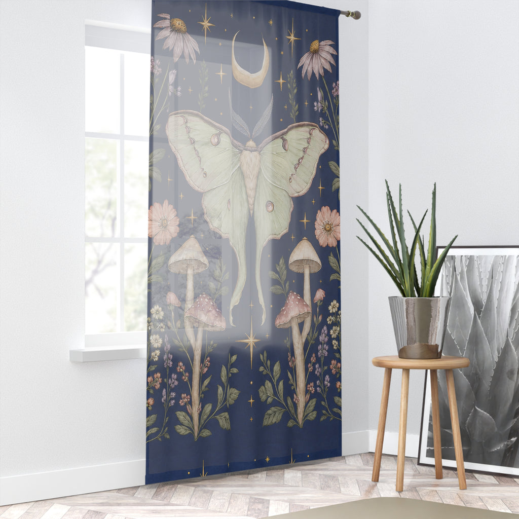 Luna Apothecary Indigo Window Curtain