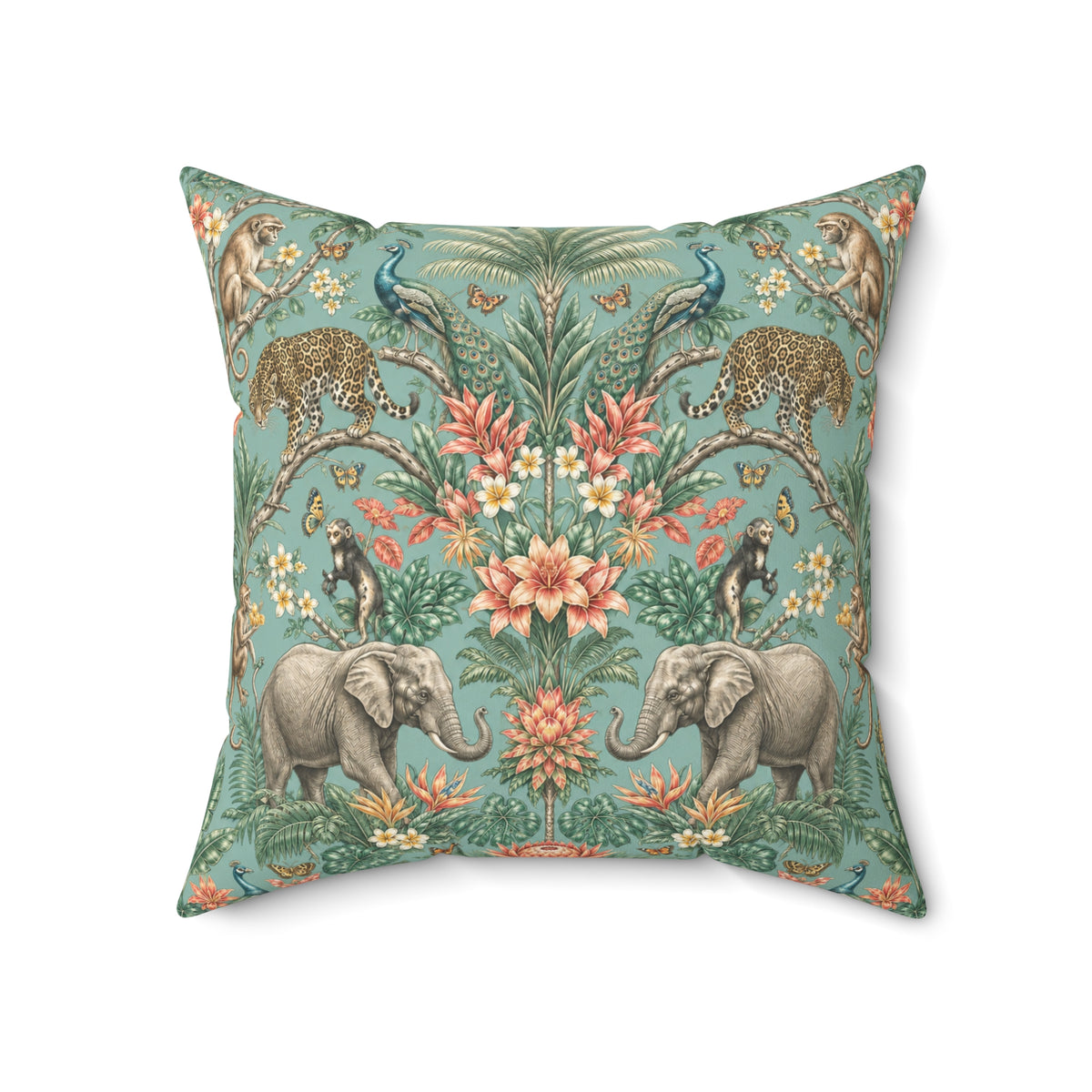 Mystic Jungle Verdigris Jungle Decorative Pillow