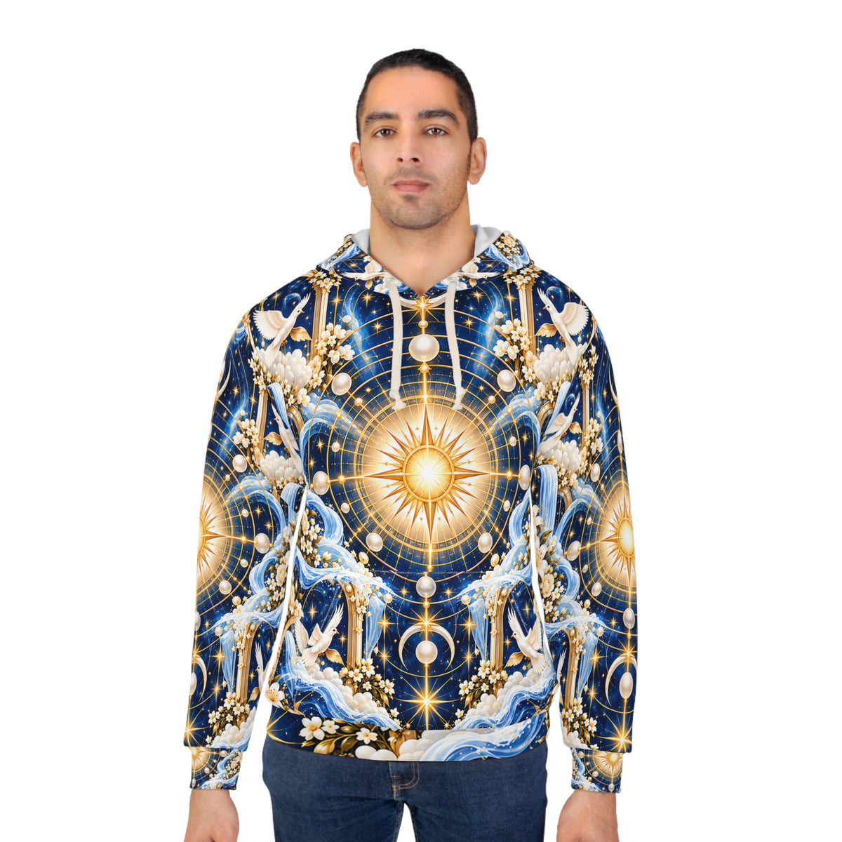 Cosmic Glory Celestial Blue Pullover Hoodie