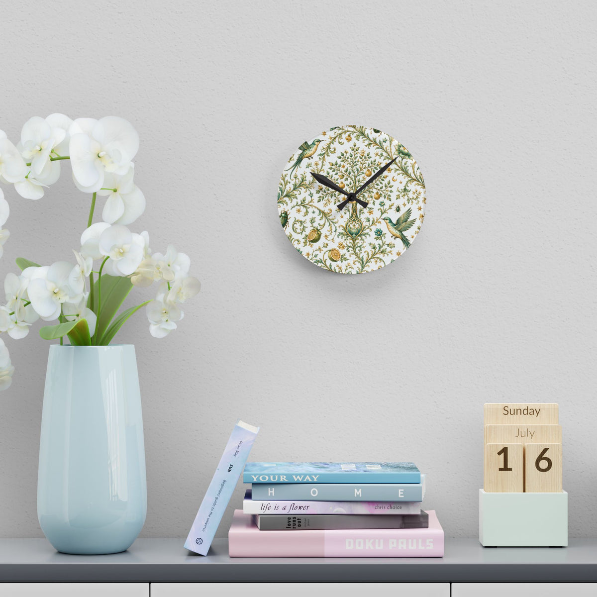 Sacred Canopy Moon Milk Acrylic Wall Clock