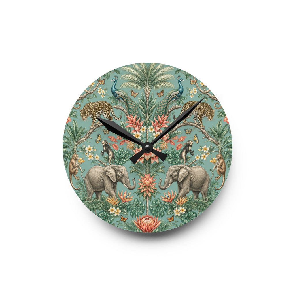 Mystic Jungle Verdigris Jungle Acrylic Wall Clock