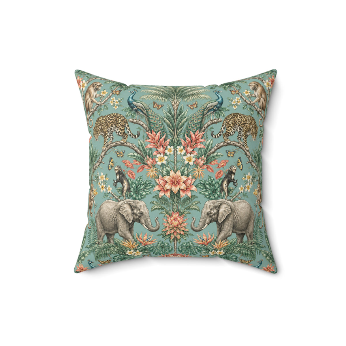 Mystic Jungle Verdigris Jungle Decorative Pillow
