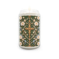 Rosary of Light Sage Blue Centered Cross Luxe Candle