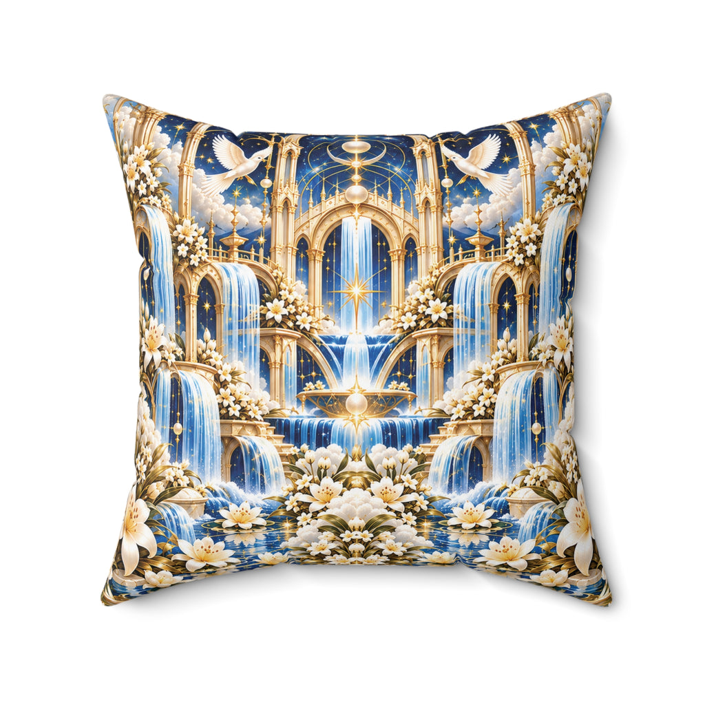 Living Waters Sanctuary Celestial Blue Decorative Pillow