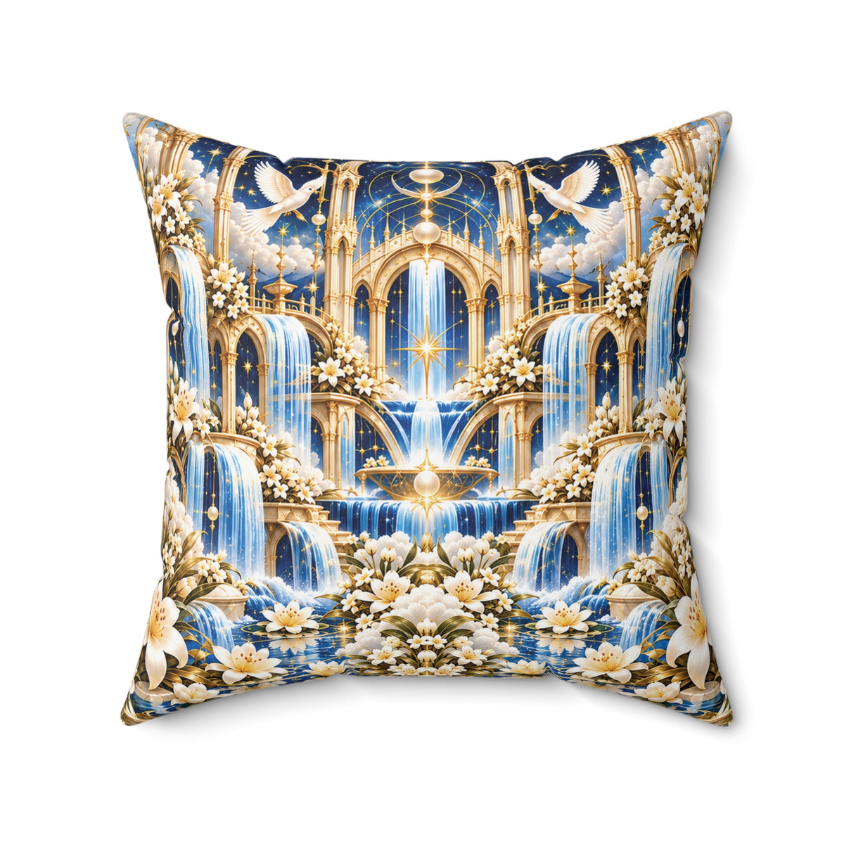 Living Waters Sanctuary Celestial Blue Decorative Pillow
