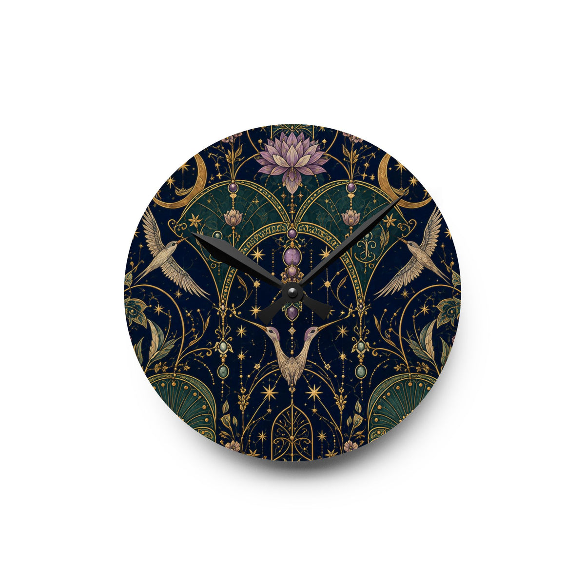 Celestial Aviary Nocturne Acrylic Wall Clock