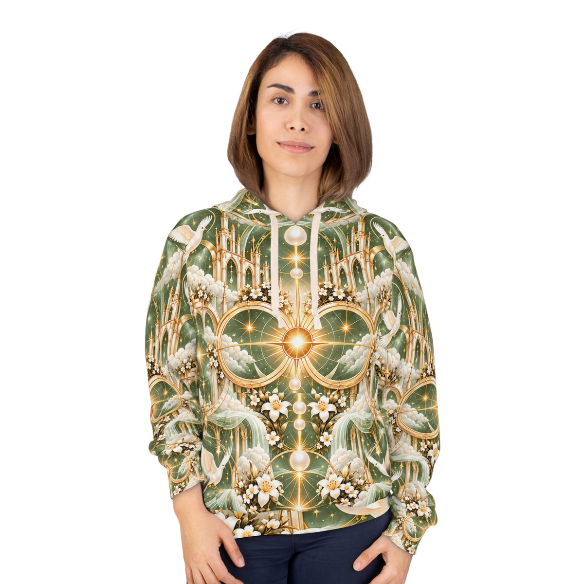Cathedral of Light Sage Sanctuary Pullover Hoodie