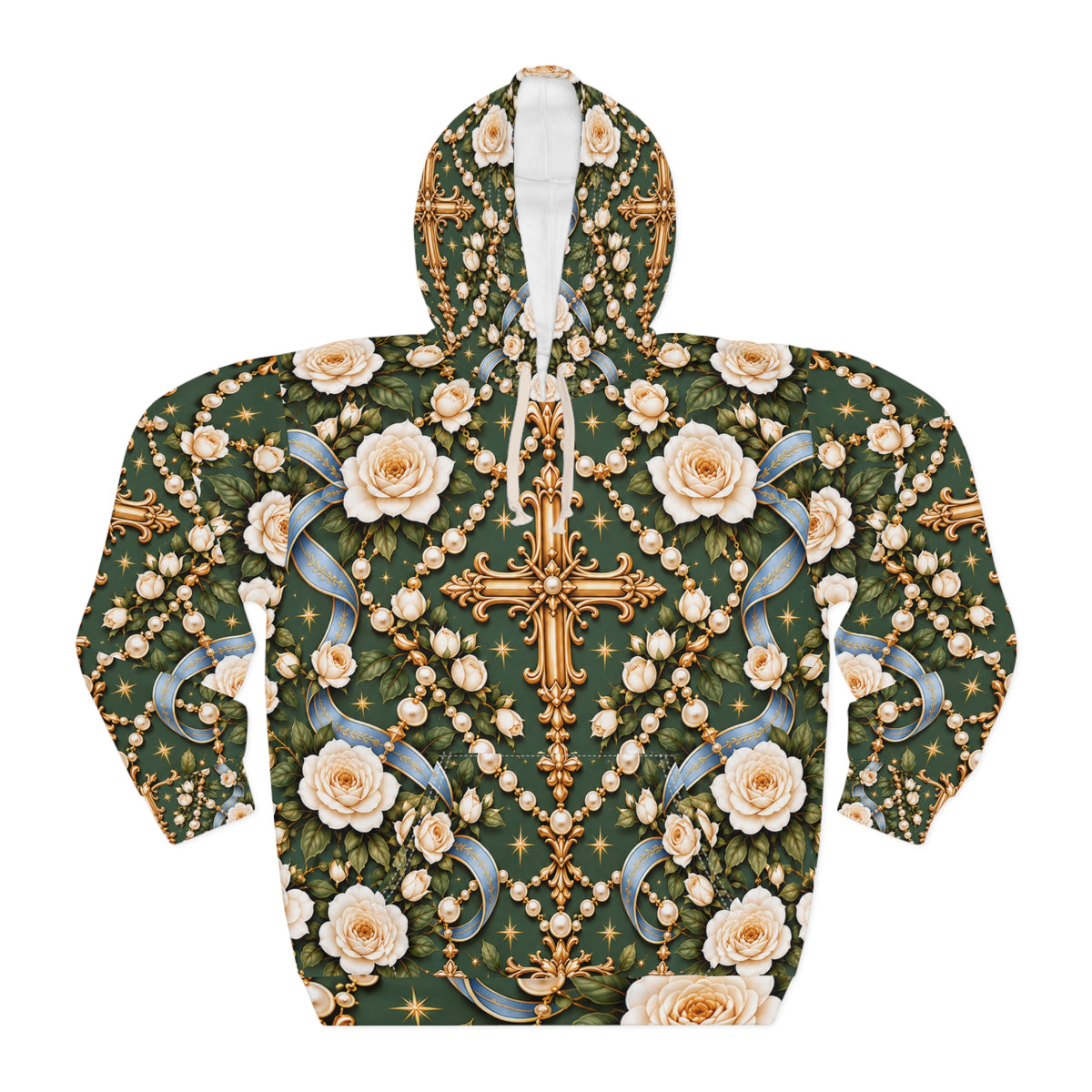 Rosary of Light Sage Blue Pullover Hoodie