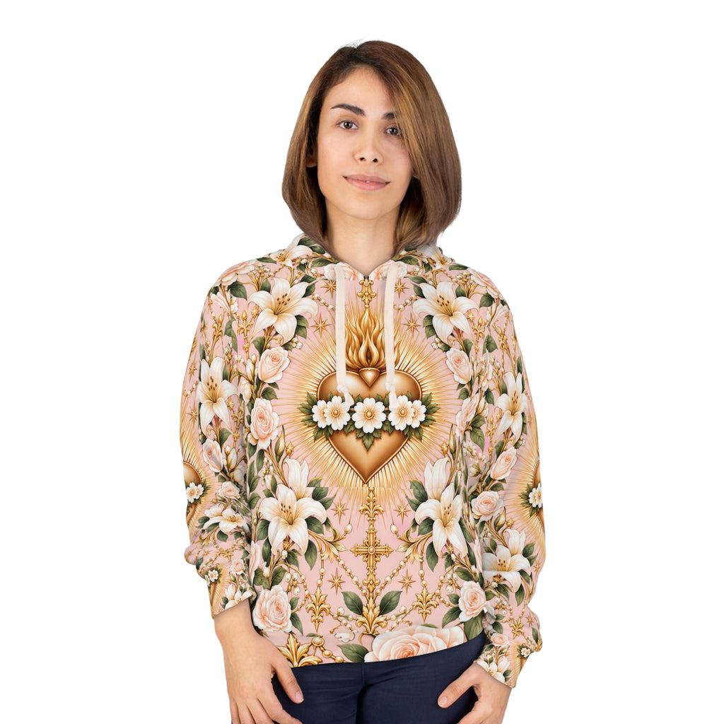 Immaculate Heart Blush Rose Pullover Hoodie