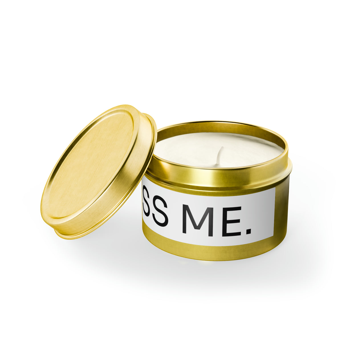 KISS ME Tin Candle
