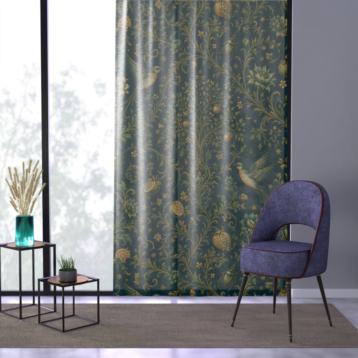 Sacred Canopy Verdigris Window Curtain