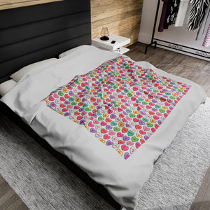 Candy Heart Velveteen Plush Blanket