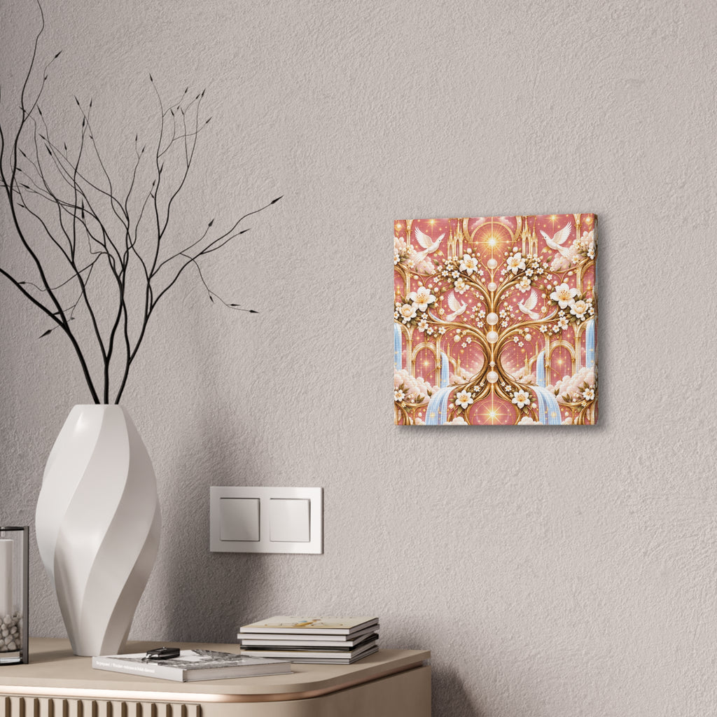 Tree of Heaven Rose Twilight Wrapped Canvas