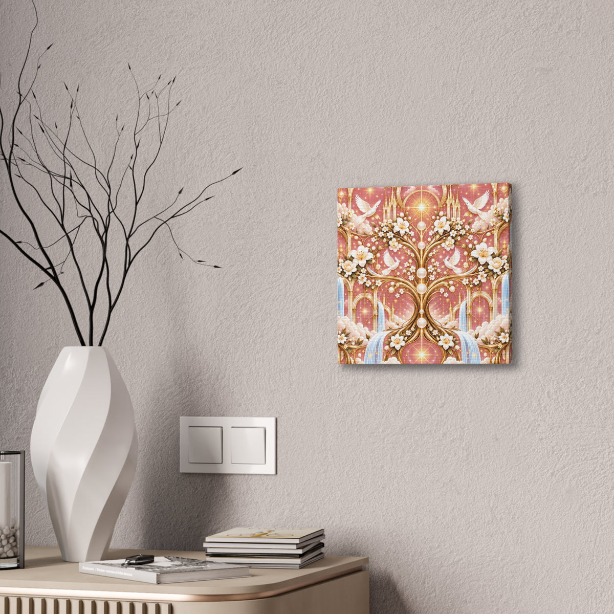 Tree of Heaven Rose Twilight Wrapped Canvas