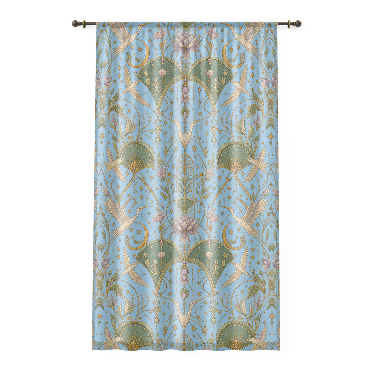 Celestial Aviary Blue Hour Window Curtain