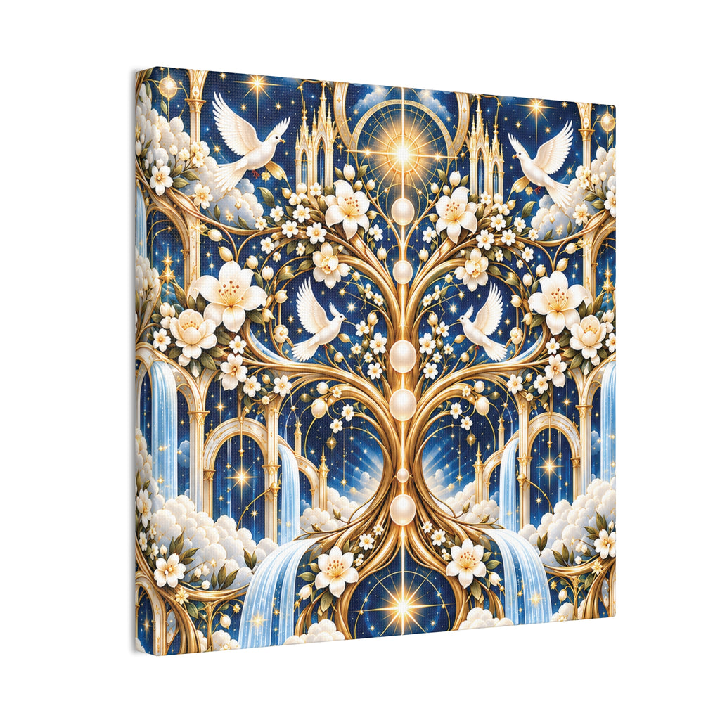 Tree of Heaven Celestial Blue Wrapped Canvas