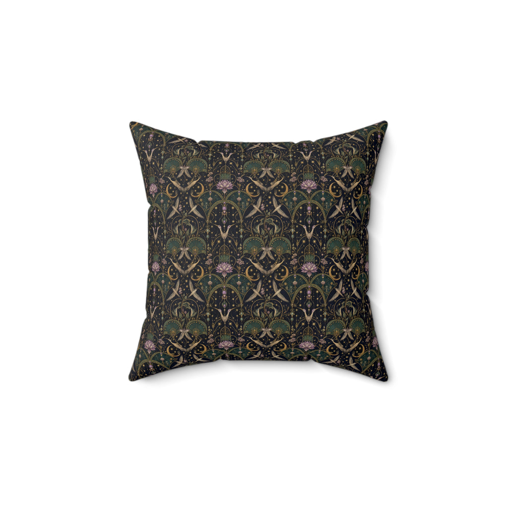 Celestial Aviary Nocturne Decorative Pillow