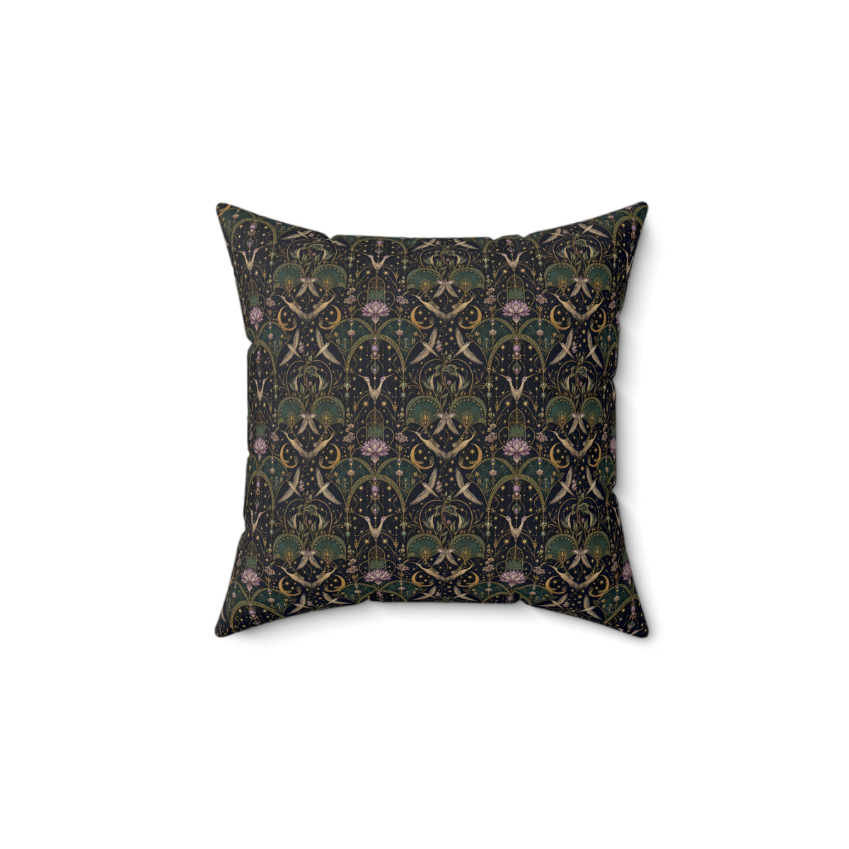 Celestial Aviary Nocturne Decorative Pillow
