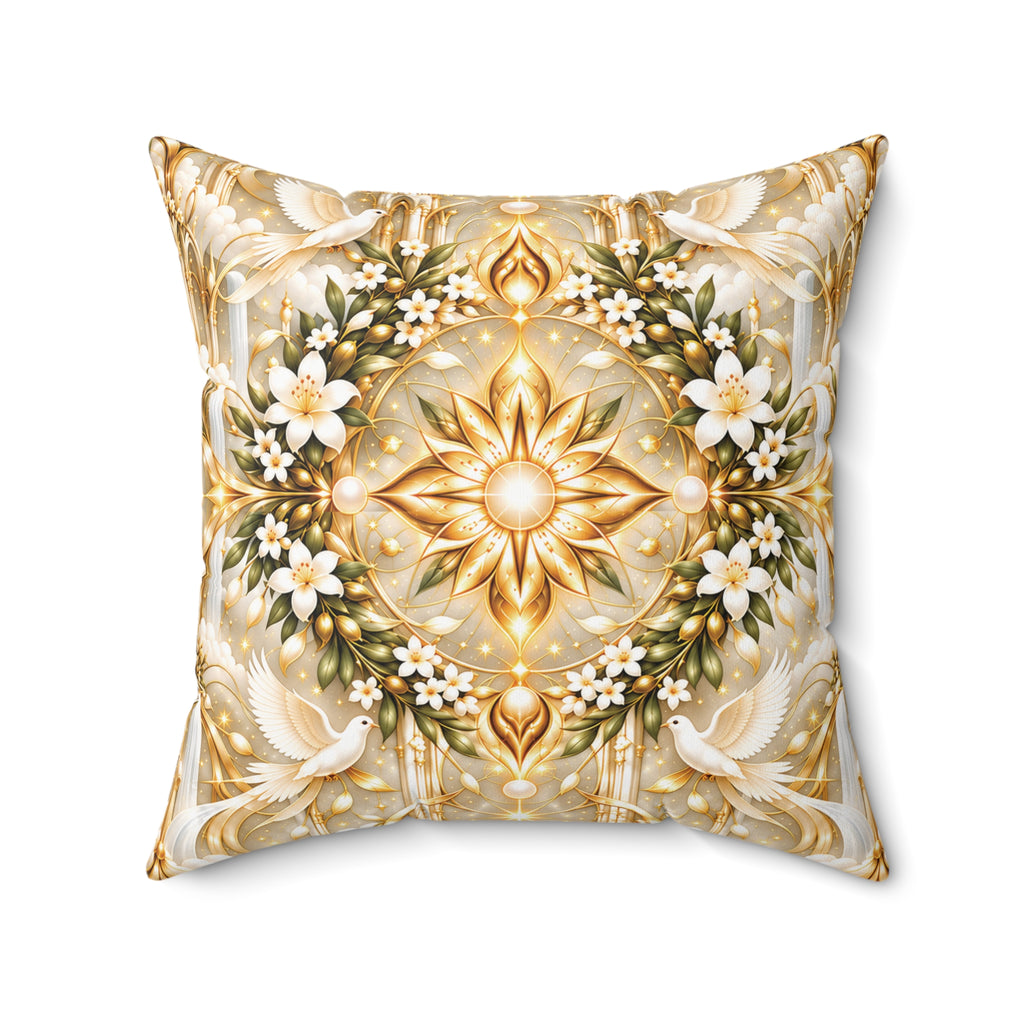 Divine Light Mandala Moon Milk Decorative Pillow