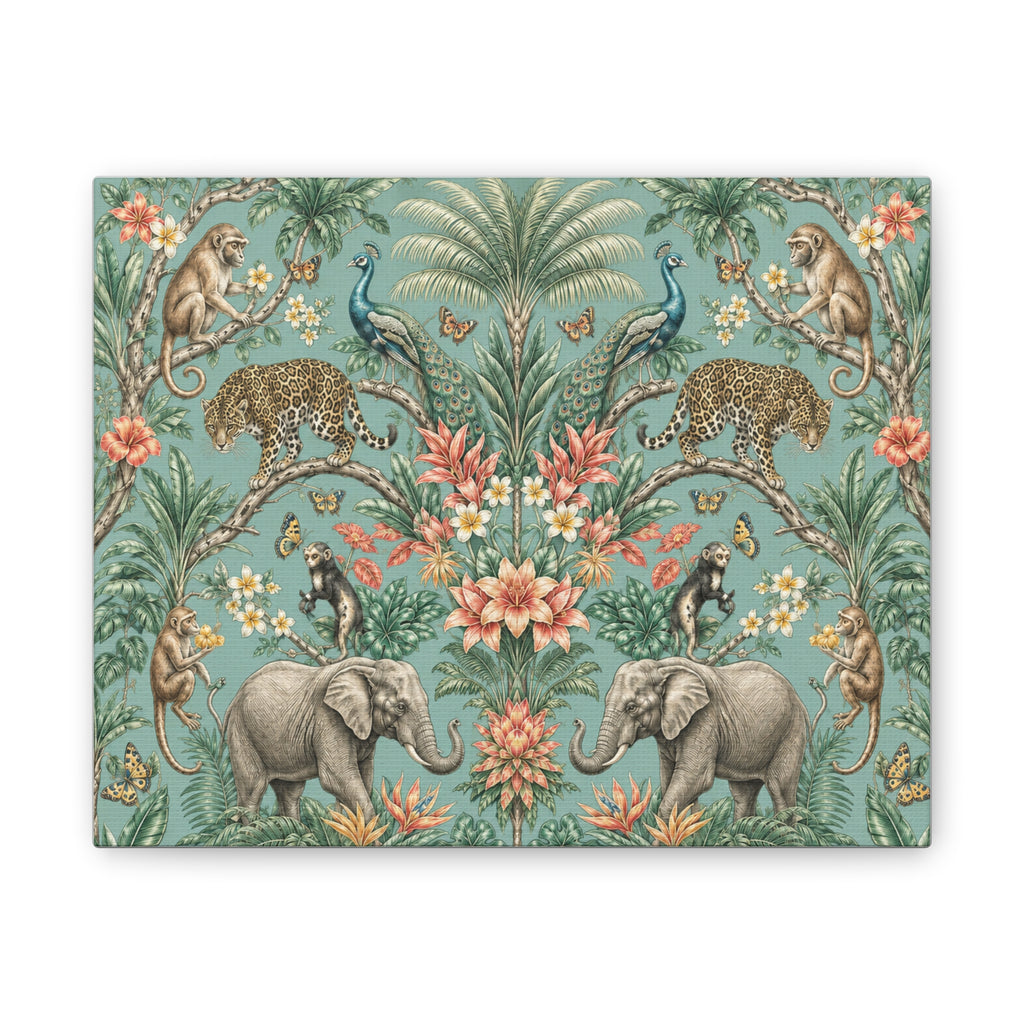 Mystic Jungle Verdigris Jungle Stretched Canvas