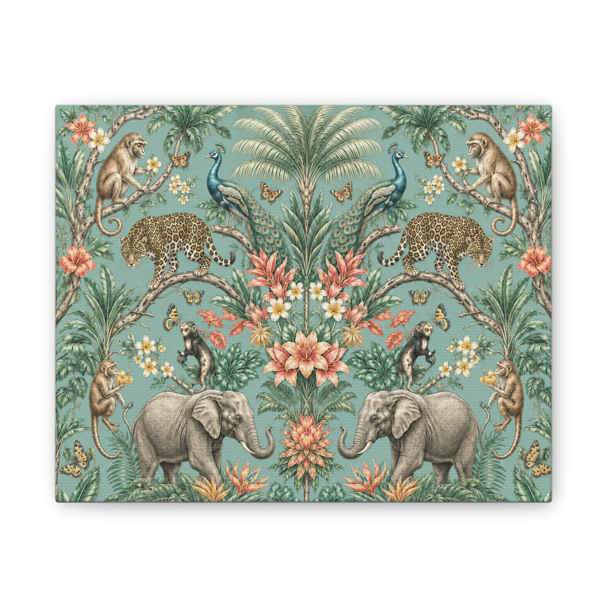 Mystic Jungle Verdigris Jungle Stretched Canvas