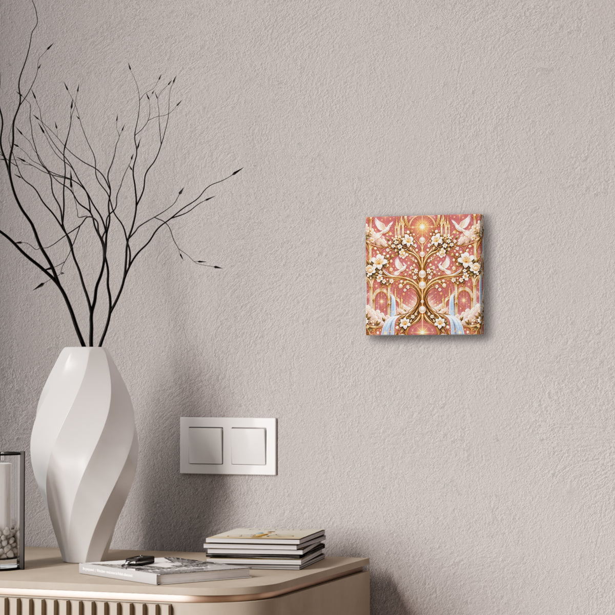 Tree of Heaven Rose Twilight Wrapped Canvas