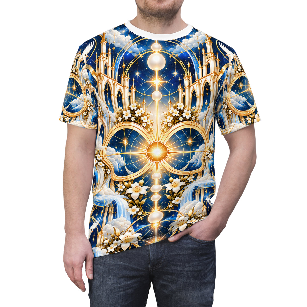 Cathedral of Light Celestial Blue All-over-print T-Shirt