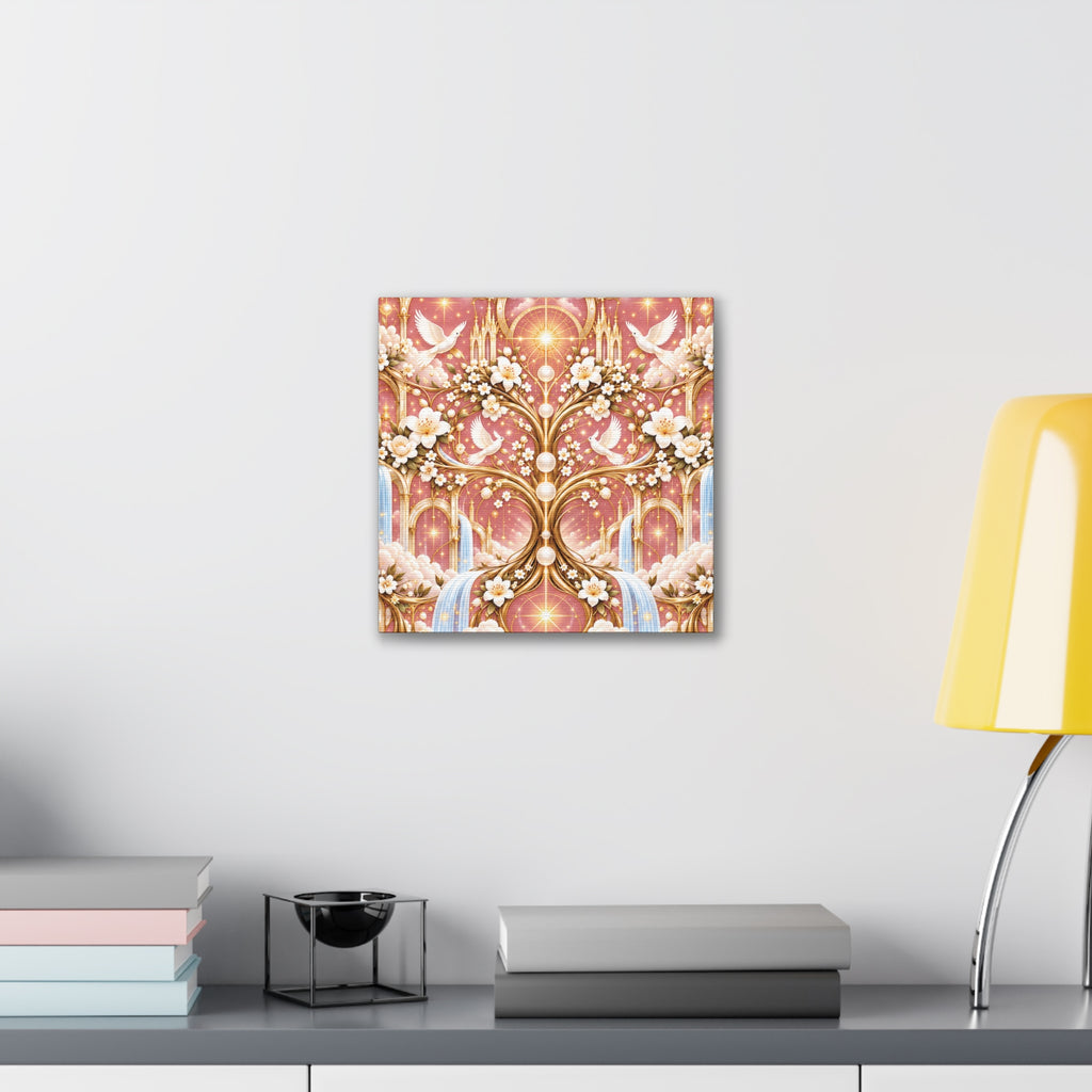 Tree of Heaven Rose Twilight Wrapped Canvas
