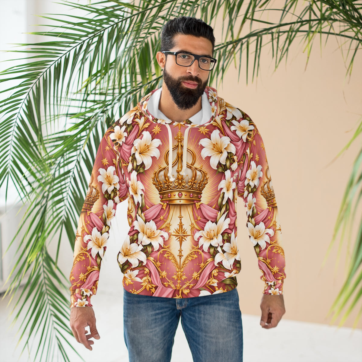 Queen of Heaven Dusty Rose Pullover Hoodie